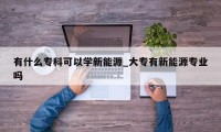 有什么专科可以学新能源_大专有新能源专业吗