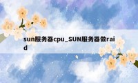 sun服务器cpu_SUN服务器做raid