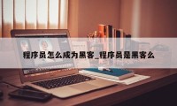 程序员怎么成为黑客_程序员是黑客么