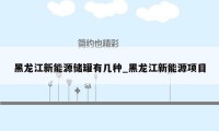 黑龙江新能源储罐有几种_黑龙江新能源项目