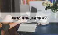 黑客有分等级吗_黑客如何区分