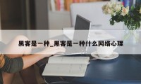 黑客是一种_黑客是一种什么网络心理