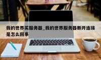 我的世界买服务器_我的世界服务器断开连接是怎么回事