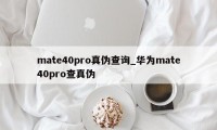 mate40pro真伪查询_华为mate40pro查真伪