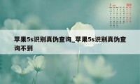 苹果5s识别真伪查询_苹果5s识别真伪查询不到