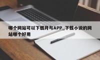 哪个网站可以下载月与APP_下载小说的网站哪个好用