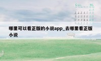 哪里可以看正版的小说app_去哪里看正版小说