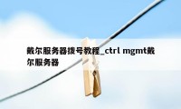 戴尔服务器拨号教程_ctrl mgmt戴尔服务器