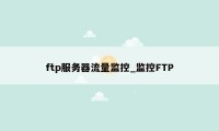 ftp服务器流量监控_监控FTP