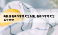 新能源电动汽车冬天怎么跑_电动汽车冬天怎么充电快