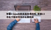 苹果13app内购买是免费的吗_苹果13手机下载软件为什么要购买