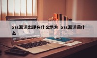 xss漏洞出现在什么地方_xss漏洞是什么