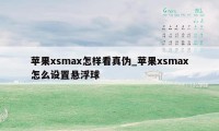 苹果xsmax怎样看真伪_苹果xsmax怎么设置悬浮球