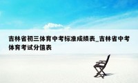 吉林省初三体育中考标准成绩表_吉林省中考体育考试分值表