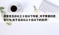 黑客处五日以上十日以下拘留_对于黑客的恶意行为,处于五日以上十日以下的处罚