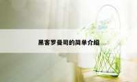 黑客罗曼司的简单介绍