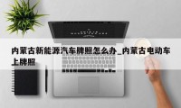 内蒙古新能源汽车牌照怎么办_内蒙古电动车上牌照