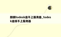 麒麟todesk连不上服务器_todesk连接不上服务器