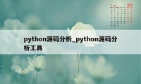 python源码分析_python源码分析工具