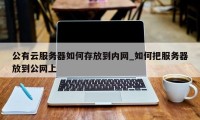 公有云服务器如何存放到内网_如何把服务器放到公网上