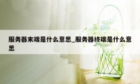 服务器末端是什么意思_服务器终端是什么意思