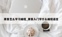 黑客怎么学习编程_黑客入门学什么编程语言