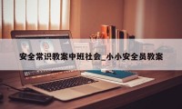 安全常识教案中班社会_小小安全员教案