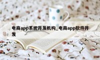 电商app系统开发机构_电商app软件开发