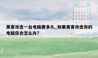 黑客攻击一台电脑要多久_如果黑客攻击你的电脑你会怎么办?