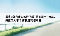 黑客u盘有什么软件下载_黑客用一个u盘,瘫痪了大半个城市,惊动省中央