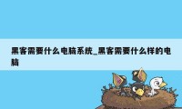 黑客需要什么电脑系统_黑客需要什么样的电脑