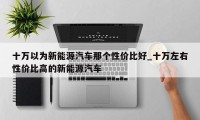 十万以为新能源汽车那个性价比好_十万左右性价比高的新能源汽车