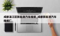 成都温江区新能源汽车维修_成都新能源汽车维修厂