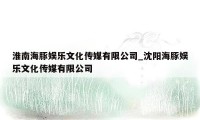 淮南海豚娱乐文化传媒有限公司_沈阳海豚娱乐文化传媒有限公司