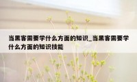 当黑客需要学什么方面的知识_当黑客需要学什么方面的知识技能