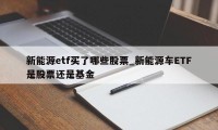 新能源etf买了哪些股票_新能源车ETF是股票还是基金