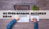 湖北万润新能源问询函问题_湖北万润新能源股票代码