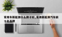 家用车新能源什么牌子好_家用新能源汽车前十名品牌