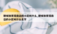 聊城体育馆南边的小区叫什么_聊城体育馆南边的小区叫什么名字