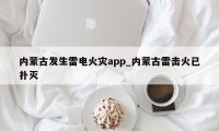 内蒙古发生雷电火灾app_内蒙古雷击火已扑灭