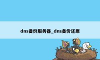 dns备份服务器_dns备份还原