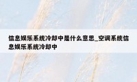 信息娱乐系统冷却中是什么意思_空调系统信息娱乐系统冷却中