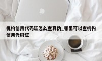 机构信用代码证怎么查真伪_哪里可以查机构信用代码证