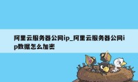 阿里云服务器公网ip_阿里云服务器公网ip数据怎么加密