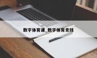 数字体育课_数字体育竞技