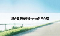 服务器系统搭建vpn的简单介绍