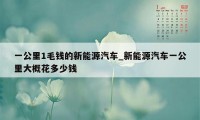 一公里1毛钱的新能源汽车_新能源汽车一公里大概花多少钱