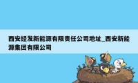 西安经发新能源有限责任公司地址_西安新能源集团有限公司