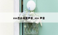 xss怎么设置声音_xss 声音