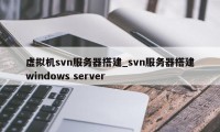 虚拟机svn服务器搭建_svn服务器搭建windows server